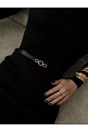 کمربند مشکی زنانه چرم مصنوعی Cholyn - کد 927204787