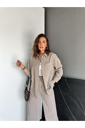 پیراهن طوسی زنانه رگولار Zerrincan Giyim - کد 927196384
