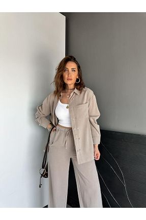 پیراهن طوسی زنانه رگولار Zerrincan Giyim - کد 927196384