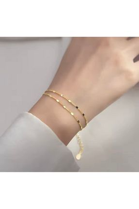 دستبند جواهر متالیک زنانه برنجی monalisatoka - کد 927196487
