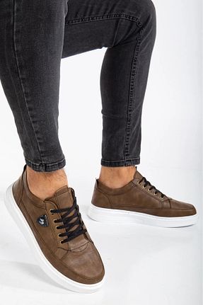 کفش اسنیکر قهوه ای مردانه بند دار MY GROSS SHOES - کد 927214556