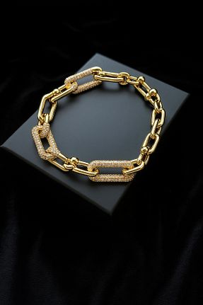 دستبند جواهر طلائی زنانه زیرکن Çayla - کد 927216267