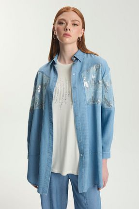 تونیک حجاب آبی رگولار Zühre - کد 927243729
