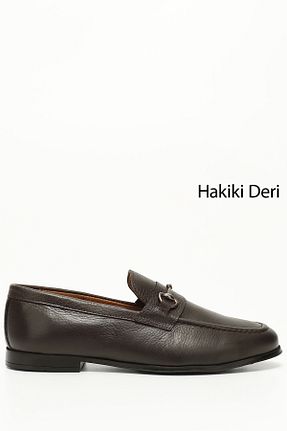 کفش کژوال قهوه ای مردانه چرم خالص GÖNDERİ(R) - کد 814005617