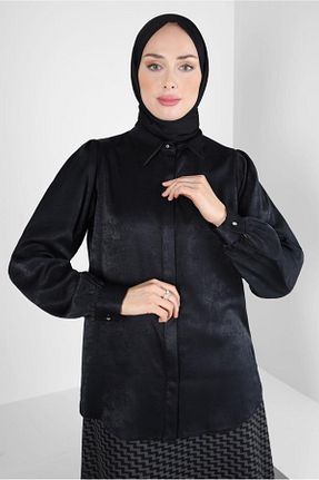 بلوز حجاب مشکی زنانه رگولار Alvina - کد 795593195