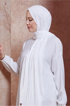 شال سفید زنانه پلی استر Alvina - کد 845021432