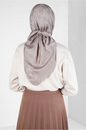 روسری قهوه ای پلی استر Alvina - کد 792006788