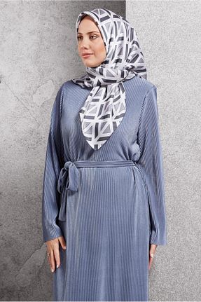 روسری طوسی پنبه پلی استر Alvina - کد 878015453