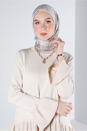 روسری قهوه ای پلی استر Alvina - کد 802008395