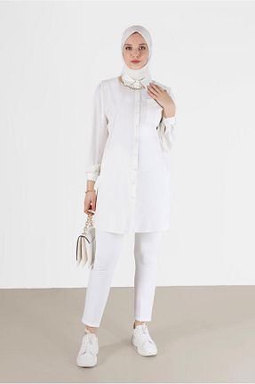 تونیک حجاب سفید زنانه مخلوط پلی استر Alvina - کد 804207805