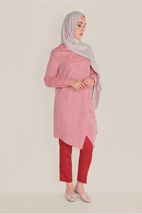 تونیک حجاب قرمز زنانه پنبه ای Alvina - کد 873174663
