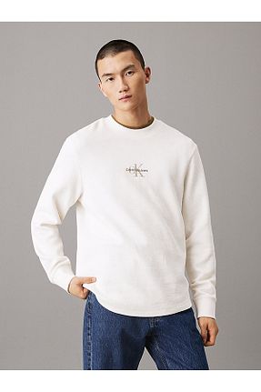 سوئیشرت سفید مردانه ساده Calvin Klein - کد 904926026