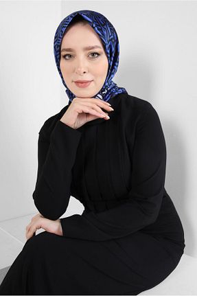 روسری سرمه ای پلی استر Alvina - کد 817395971