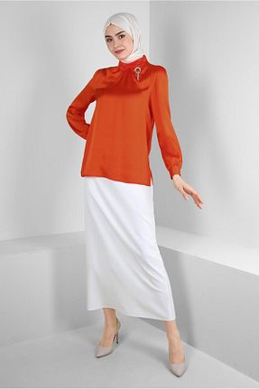 بلوز حجاب نارنجی زنانه رگولار Alvina - کد 804943832