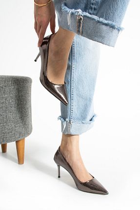 کفش استایلیتو متالیک پاشنه نازک Güllü Shoes - کد 927264307