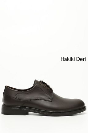کفش کژوال قهوه ای مردانه چرم خالص GÖNDERİ(R) - کد 69180832
