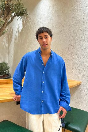 پیراهن سرمه ای مردانه اورسایز Flaw Wear - کد 927344134