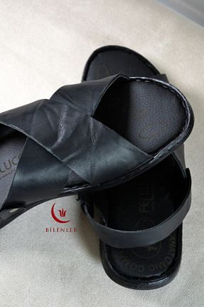 صندل مشکی مردانه پاشنه تخت Bilenler - کد 927340148