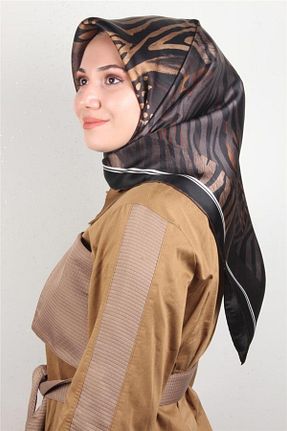 روسری زرشکی کرپ ساتن ابریشم Armine - کد 750562912