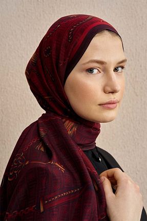 شال زرشکی زنانه پلی استر ED Scarf - کد 927361600