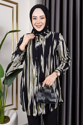 پیراهن حجاب سبز زنانه اورسایز Genel Markalar - کد 926915491