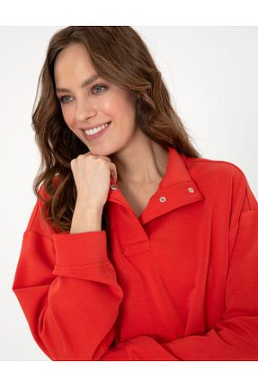 سوئیشرت قرمز زنانه ساده Pierre Cardin - کد 927364315