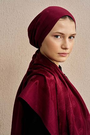 شال زرشکی زنانه پنبه ای ED Scarf - کد 927369280