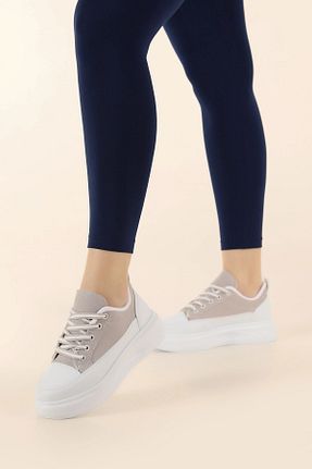 کفش اسنیکر طوسی زنانه بند دار AlbiShoes - کد 927393810