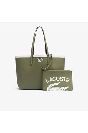 کیف دوشی سبز زنانه چرم مصنوعی Lacoste - کد 927376793