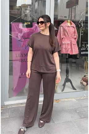 ست گرمکن قهوه ای زنانه پنبه پلی استر Butik - کد 927355295