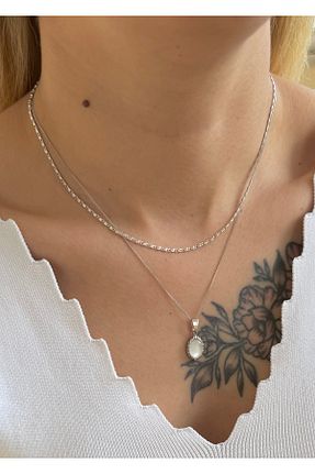 گردنبند جواهر رنگی زنانه برنجی takıtarzım - کد 927388081