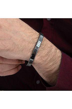 دستبند استیل (فولاد) طوسی مردانه استیل ضد زنگ Pinart - کد 927417421