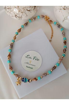 گردنبند جواهر رنگی زنانه منجق La fee aksesuar - کد 927415915