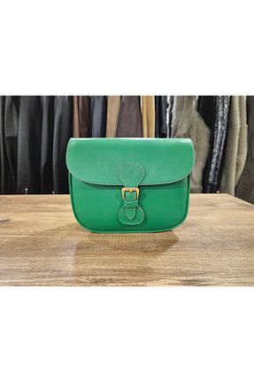 کیف دوشی سبز زنانه چرم خالص Butik - کد 927395752