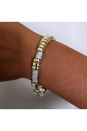 دستبند استیل (فولاد) زرد زنانه روکش طلا neslyaccessories - کد 927422349