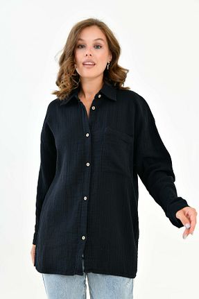 پیراهن مشکی زنانه رگولار Butik - کد 852855019