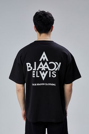 تیشرت مشکی مردانه اورسایز Black Elwis - کد 927467301