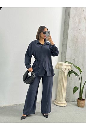 ست بالاتنه و پائین تنه حجاب سرمه ای گشاد Line - کد 927629555