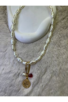 گردنبند مروارید بژ مروارید فرهنگی MODA - کد 927478917
