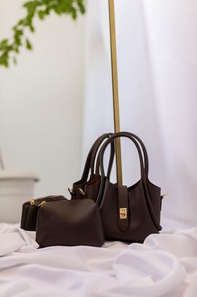 کیف دستی قهوه ای سایز متوسط bleubag - کد 927508175