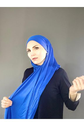 شال آبی زنانه پنبه ای The Message - کد 927503068