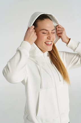 سوئیشرت سفید زنانه ساده hummel - کد 926319776