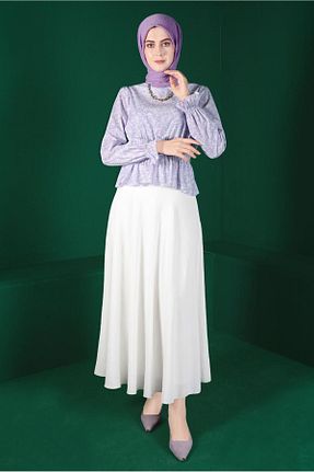 بلوز حجاب بنفش زنانه رگولار Alvina - کد 803864387