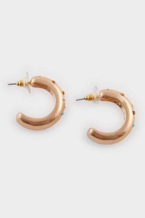 گوشواره جواهر طلائی سنگ Defacto - کد 927526549