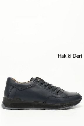 کفش اسنیکر سرمه ای زنانه چرم اصل GÖNDERİ(R) - کد 665070891