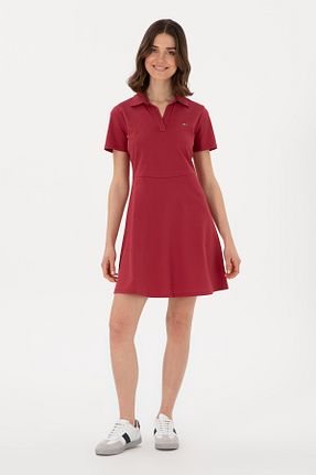 لباس زرشکی زنانه بافت U.S. Polo Assn. - کد 927537877