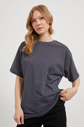 تیشرت طوسی زنانه گشاد Arma Life - کد 927559905