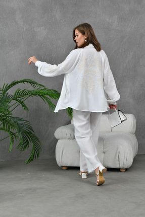ست بالاتنه و پائین تنه نباتی زنانه بافتنی Miss Allos - کد 832582252