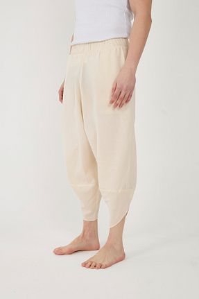 شلوار بژ زنانه Keten Görünümlü RELAXL - کد 846219015
