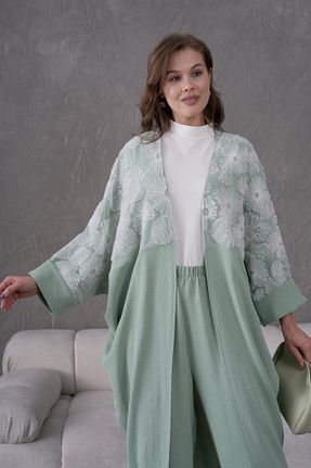 ست بالاتنه و پائین تنه سبز زنانه بافتنی Miss Allos - کد 921368409